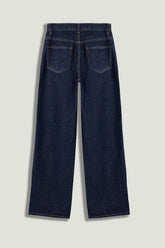 Zip Accent Straight-Leg Denim Pants